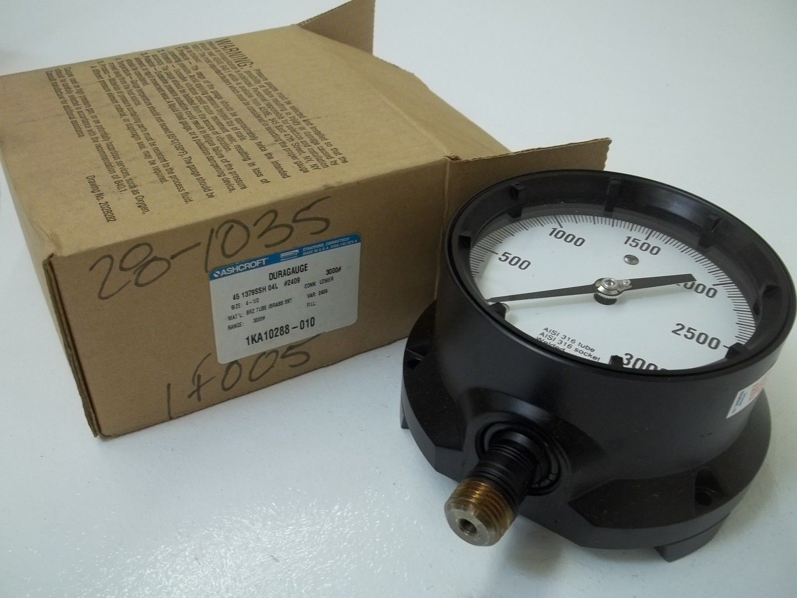 ASHCROFT 451379SSH04L-#2409-3000# DURAGAUGE 0-3000 PSI NSMP