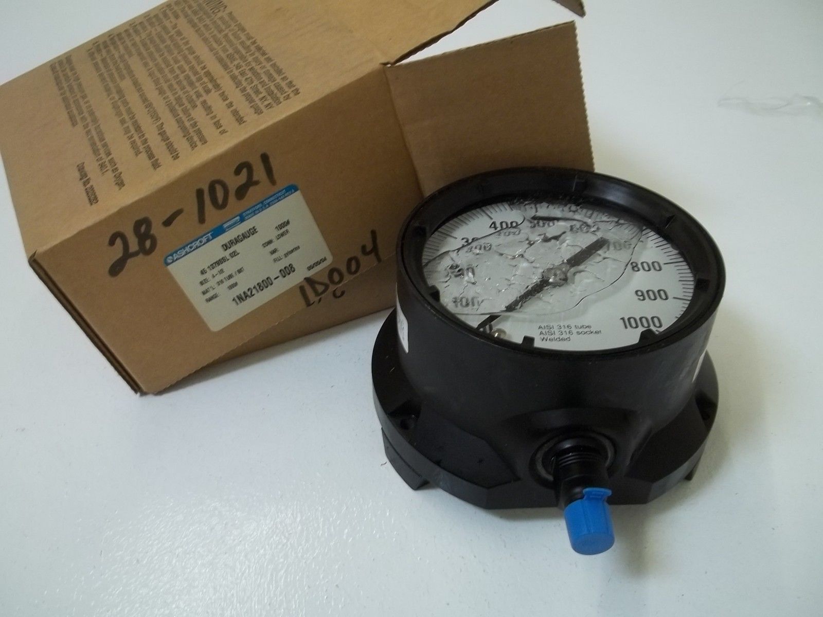 ASHCROFT 451379SSL02L-1000# DURAGAUGE 0-1000 PSI NSMP