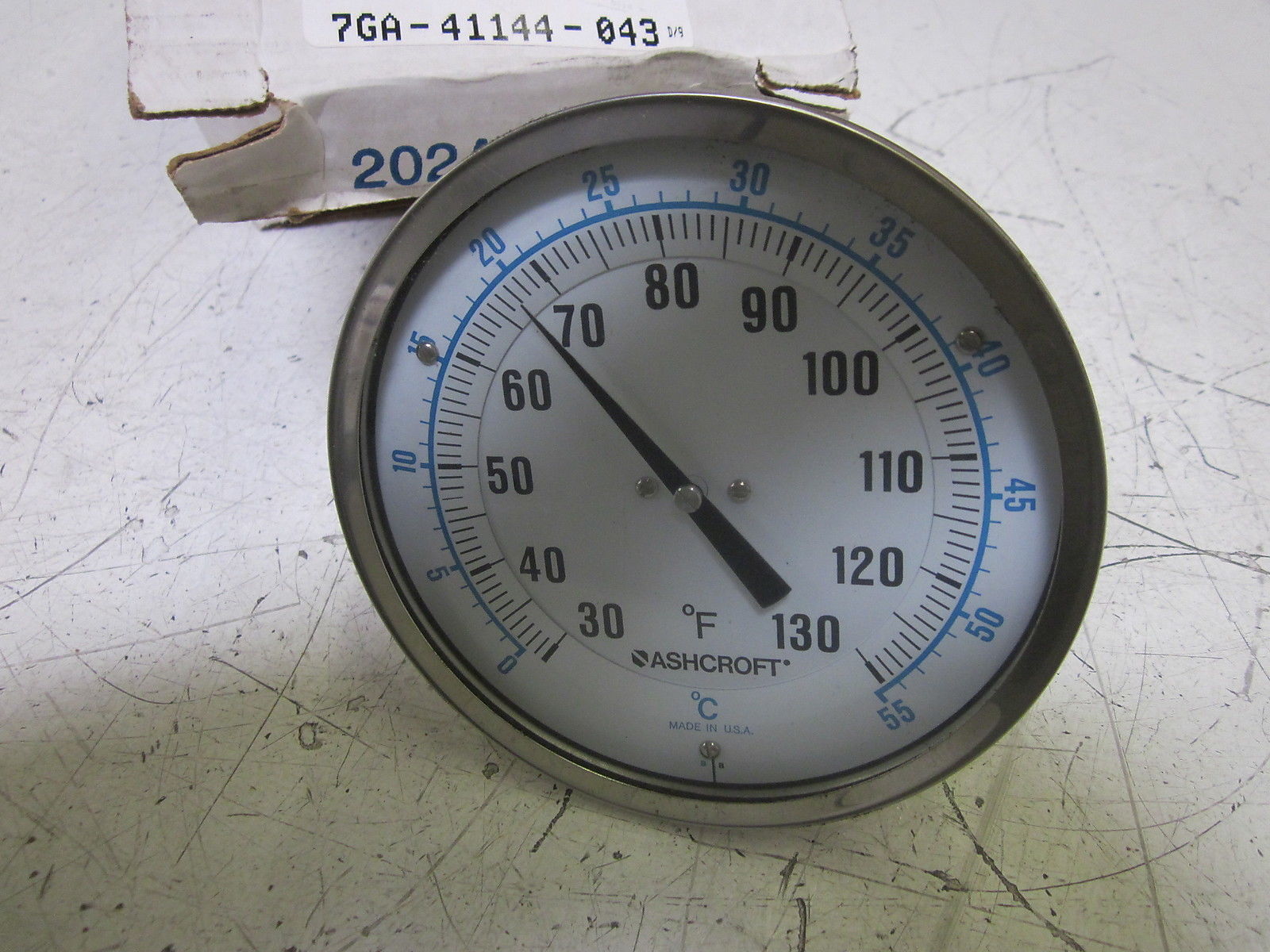 ASHCROFT 50EI60R060-30/130F&0/55C BIMETAL THERMOMETER 6" STEM NSMP