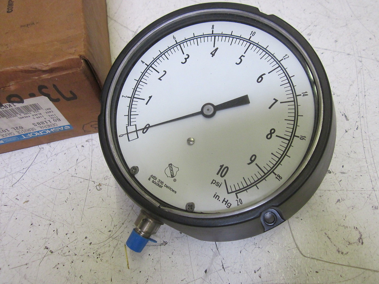 ASHCROFT 601188S02L-10#/IM PRESSURE GAUGE 0-10 PSI NSMP
