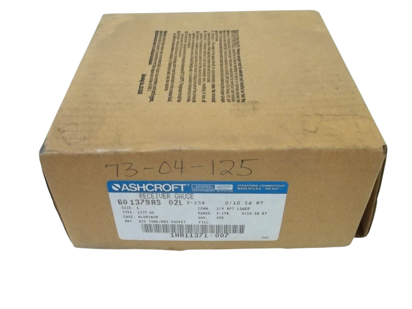 ASHCROFT 601379AS02L-3-15#0-10SQRT GAUGE 0-10 SQRT 3-15 PSI NSMP