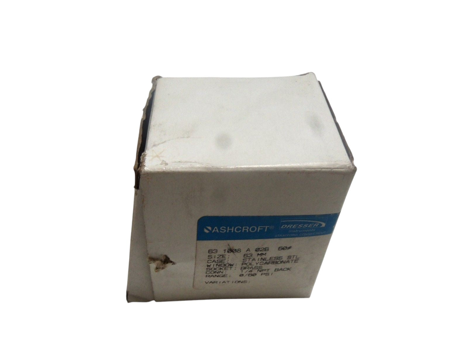 ASHCROFT 631008A02B-60# PRESSURE GAUGE 0-60 PSI NSMP