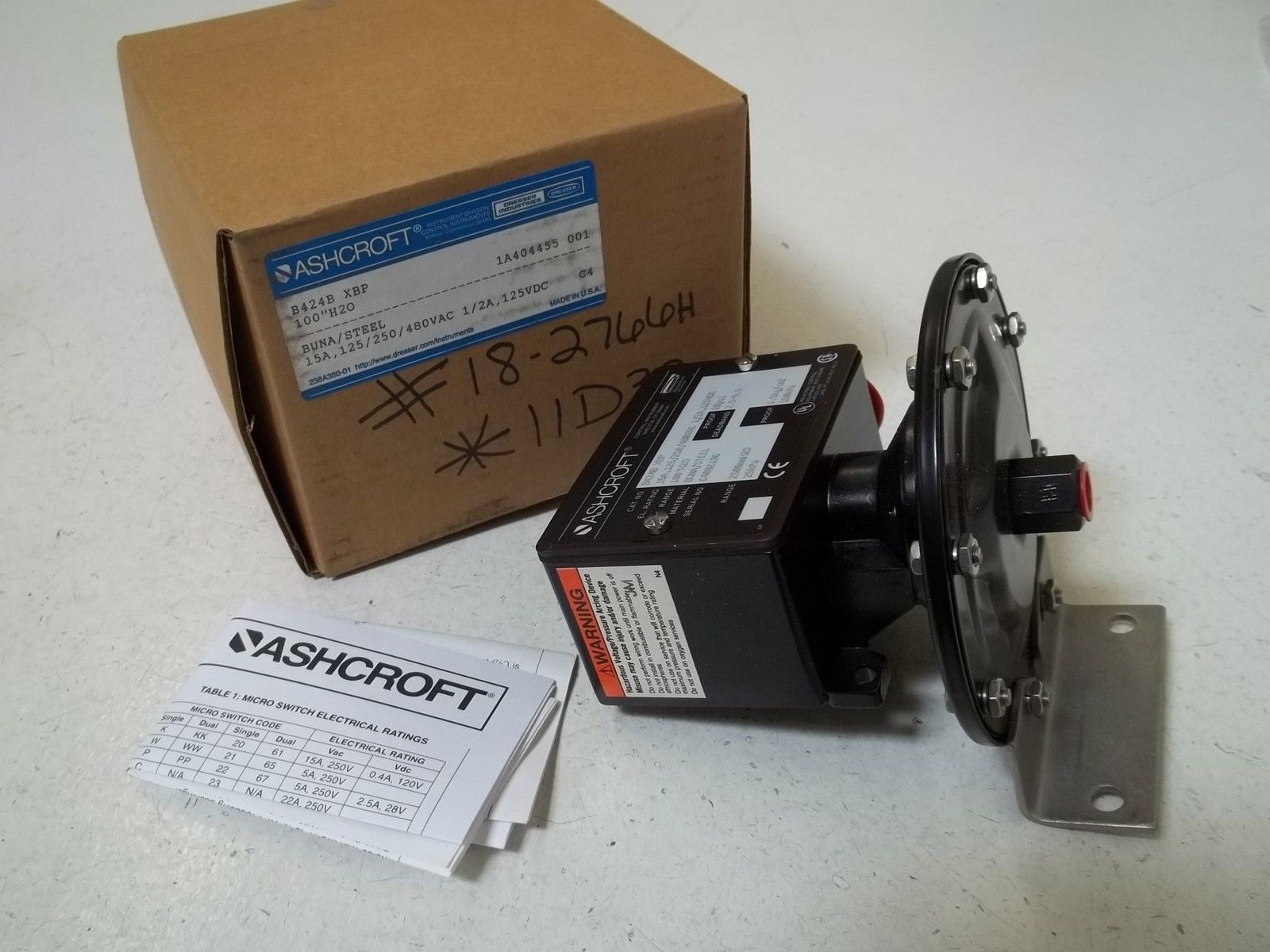 ASHCROFT B424BXBP 100" WC NSMP