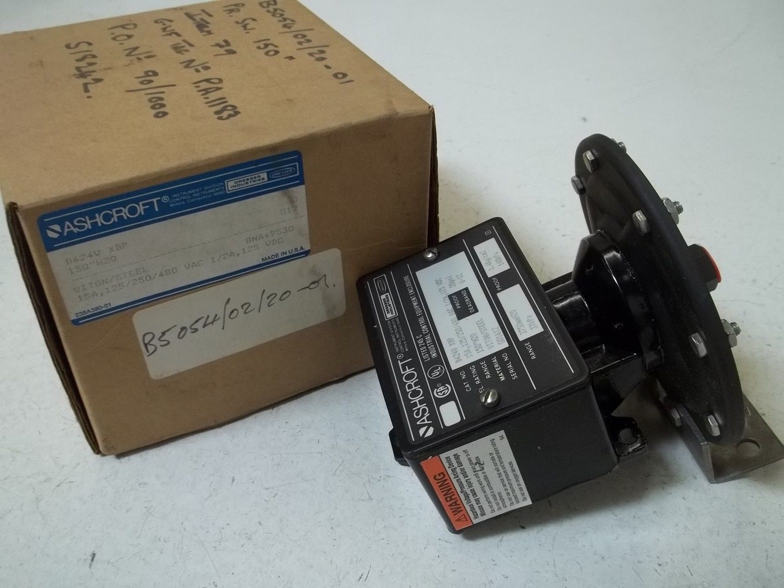 ASHCROFT B424VXBP PRESSURE SWITCH 150" WC NSMP