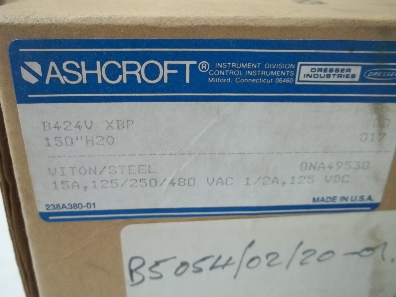 ASHCROFT B424VXBP PRESSURE SWITCH 150" WC NSMP