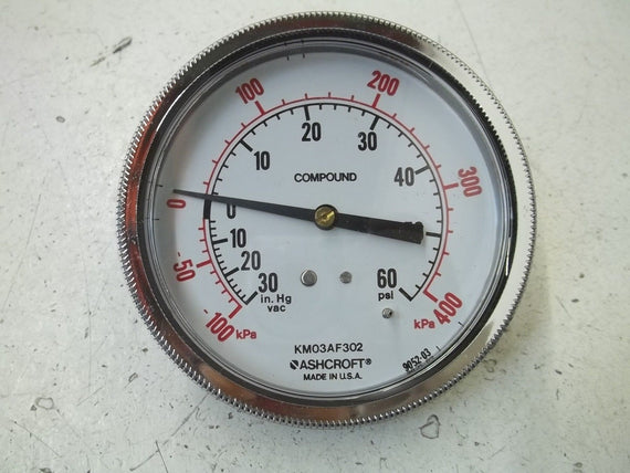 ASHCROFT KM03AF302 GAUGE -100-400 PSI *NEW IN BOX*