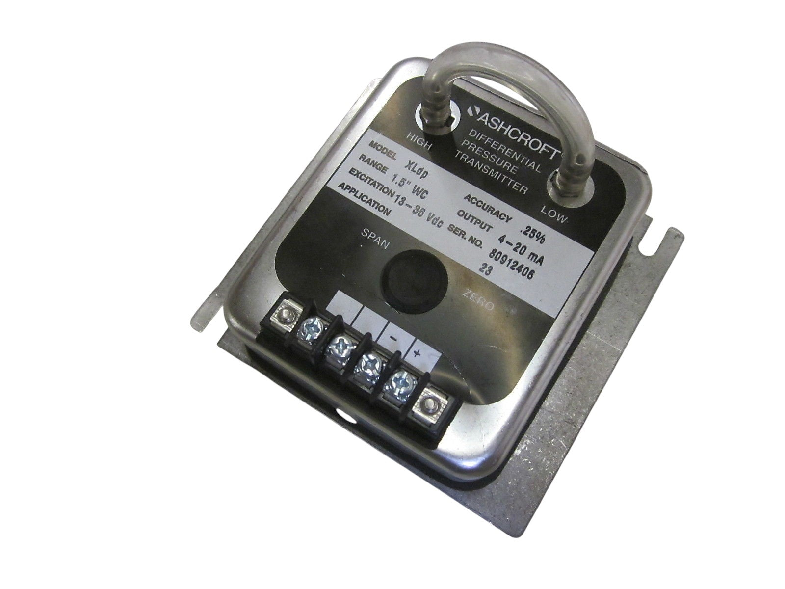 ASHCROFT XLdp XL-3-MB2-42-ST-1P5IW DIFF. PRESSURE TRANSMITTER 1.5" WC UNMP