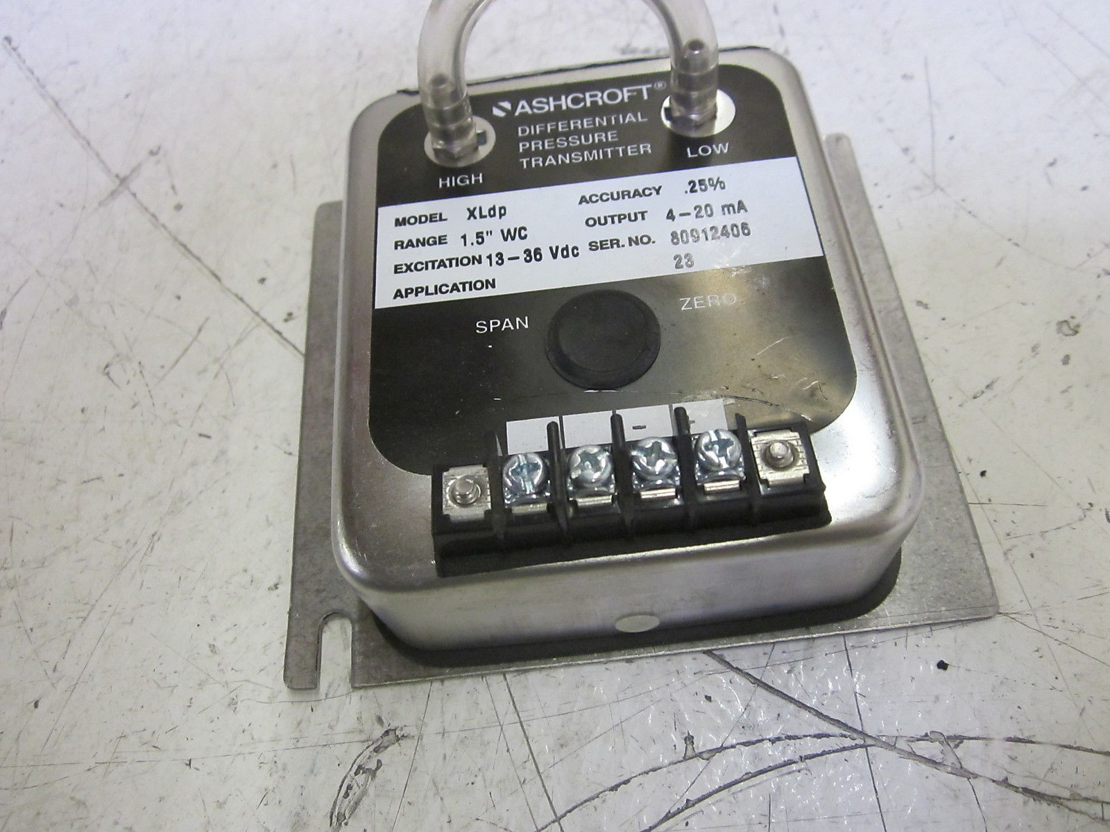 ASHCROFT XLdp XL-3-MB2-42-ST-1P5IW DIFF. PRESSURE TRANSMITTER 1.5" WC UNMP