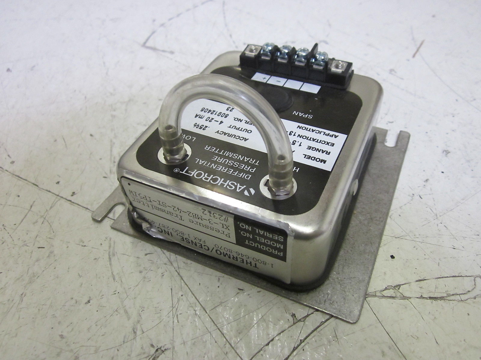 ASHCROFT XLdp XL-3-MB2-42-ST-1P5IW DIFF. PRESSURE TRANSMITTER 1.5" WC UNMP