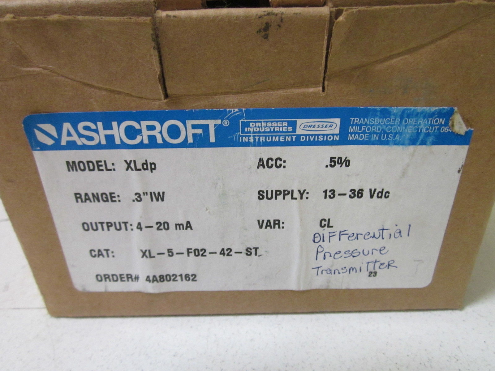 ASHCROFT XL-5-F02-42-ST NSMP