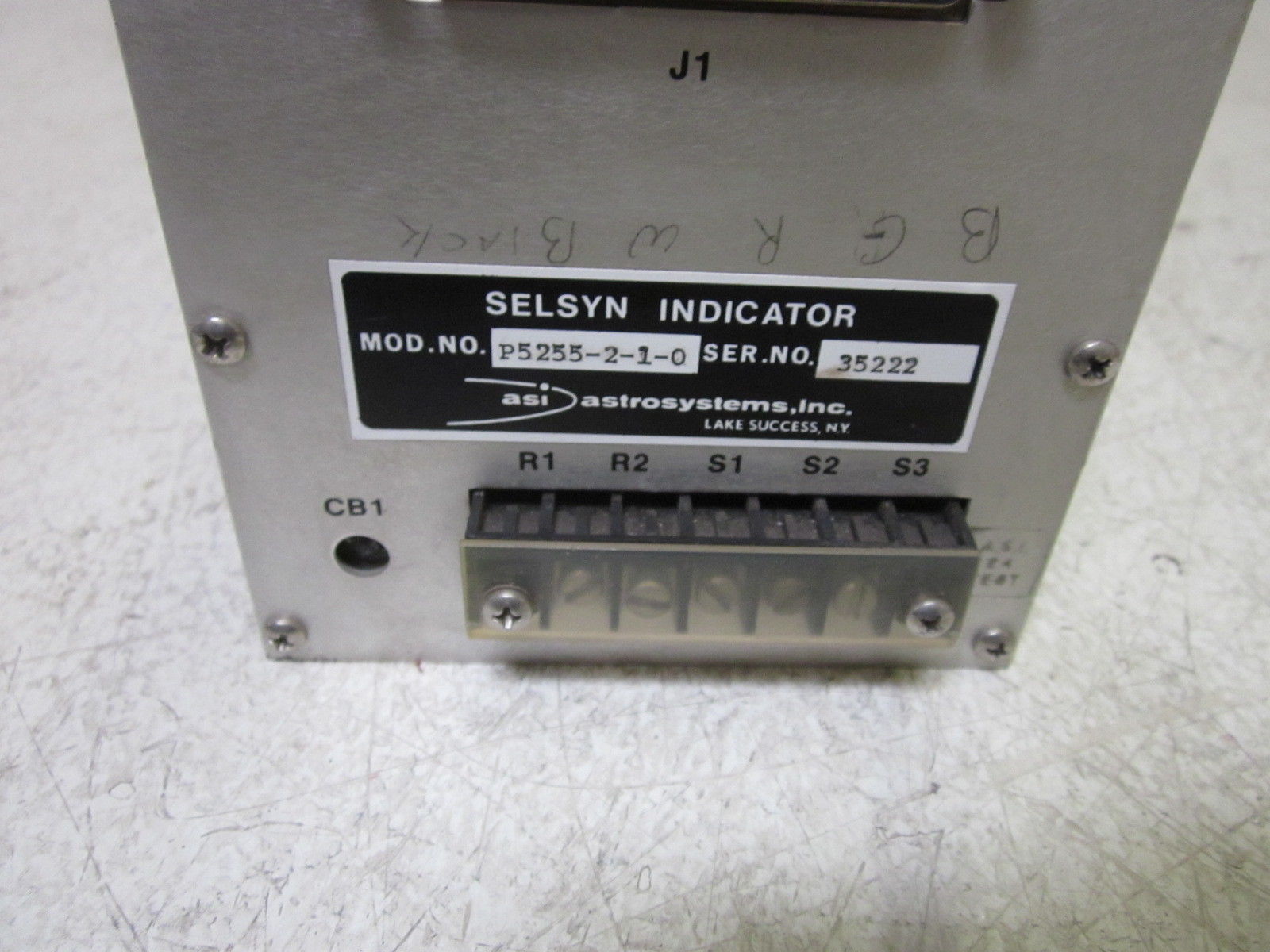 ASI ASTROSYSTEMS INC. P5255-2-1-0 SELSYN INDICATOR UNMP