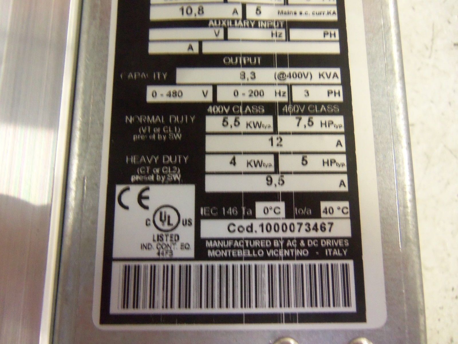 ASI ROBICON SVGT008FDBNHN AC DRIVE (AS PICTURED) UNMP