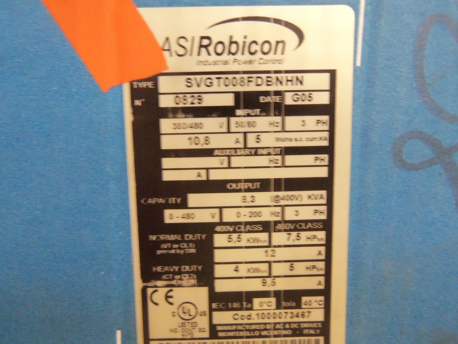 ASI ROBICON SVGT008FDBNHN AC DRIVE (AS PICTURED) UNMP
