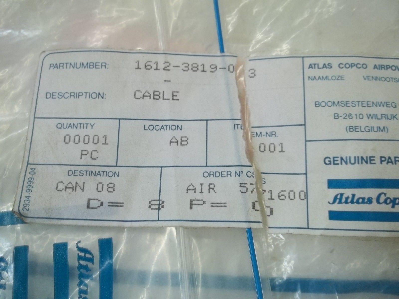 ATLAS COPCO 1612-3819-03 NSMP