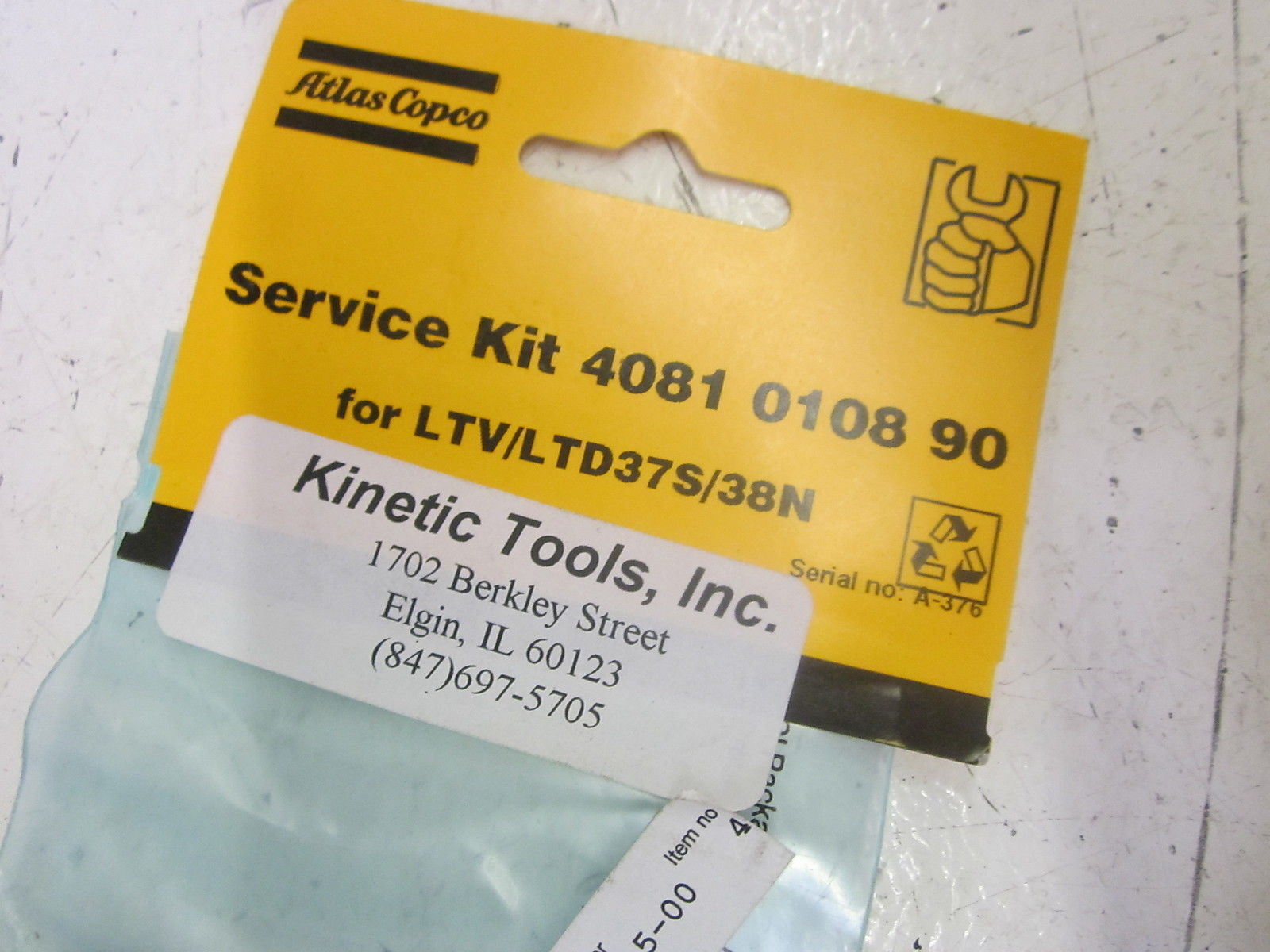 ATLAS COPCO 4081 0108 90 SERVICE KIT FOR LTV/LTD37S/38N   *NEW IN A FACTORY BAG*