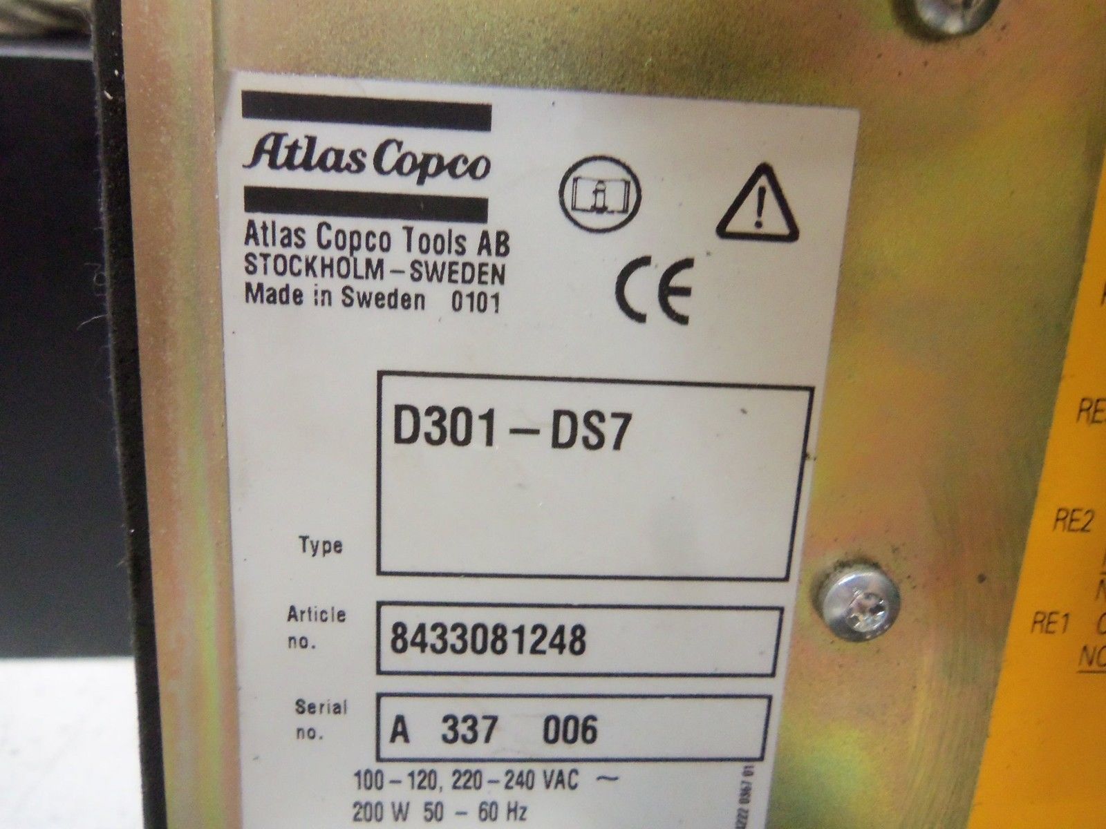 ATLAS COPCO D301-DS7 CONTROLLER DS DRIVE UNIT UNMP