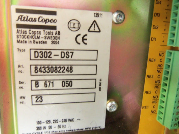 ATLAS COPCO D302-DS7 CONTROLLER DS DRIVE UNIT UNMP