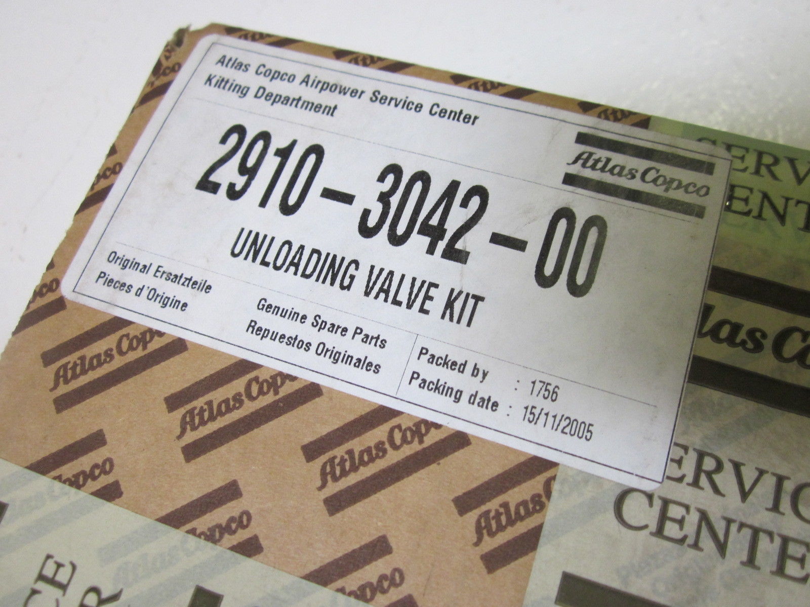 ATLAS COPCO 2910-3042-00 UNLOADING VALVE KIT NSMP