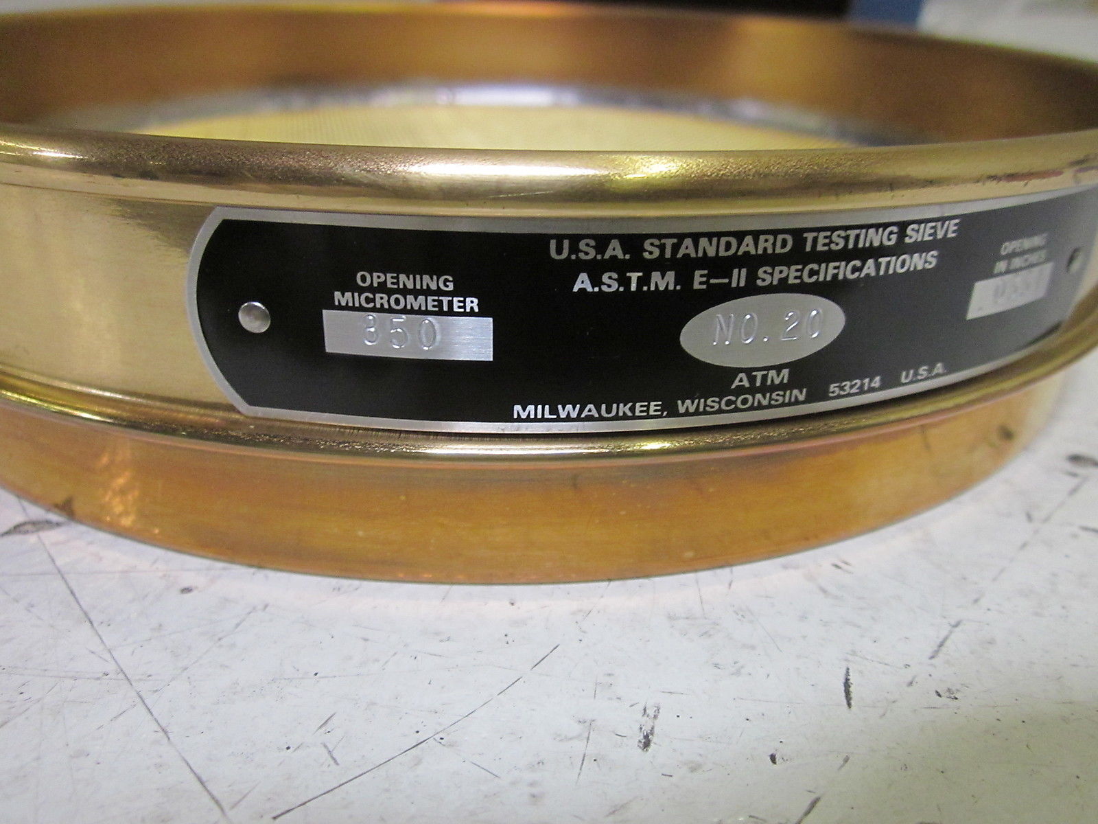 ATM CORP. 20BB8H SIZE 8" DIAMETER BRASS MESH NSMP