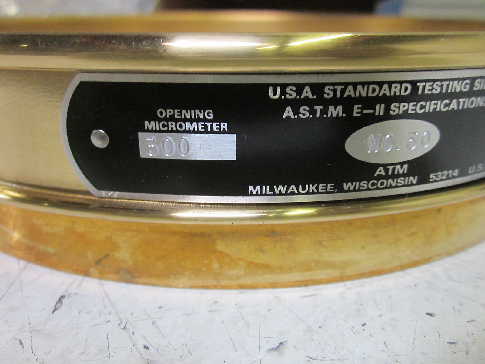 ATM CORP. 50BB8H STANDARD TESTING SIEVE 8" NSMP