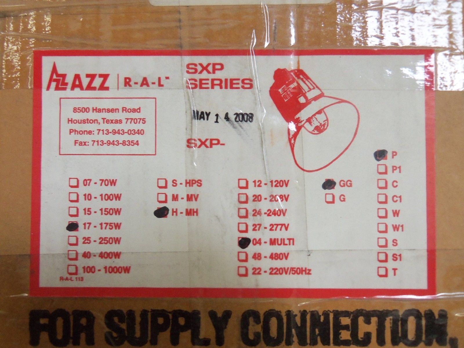 AZZ SXP17H04GGP LIGHT FIXTURE NSMP