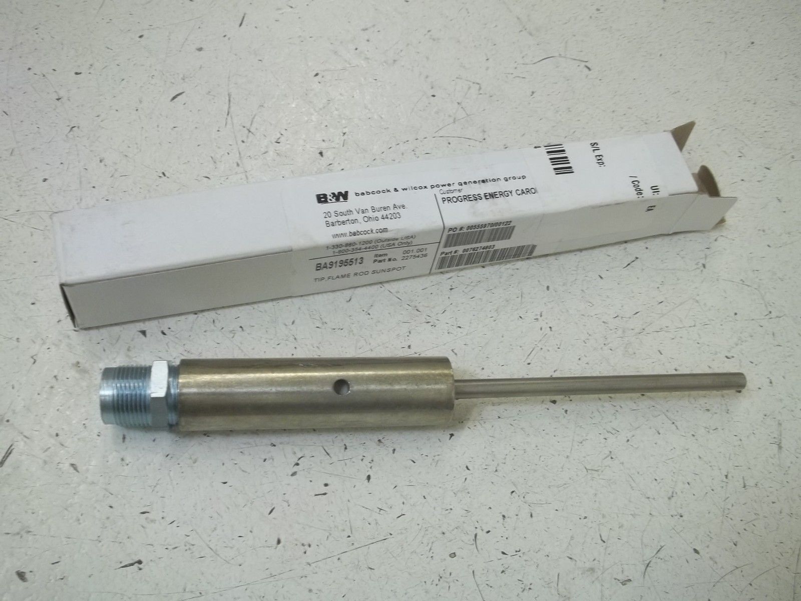 BABCOK & WILCOX 2275436 TIP, FLAM ROD SUNSPOT NSMP