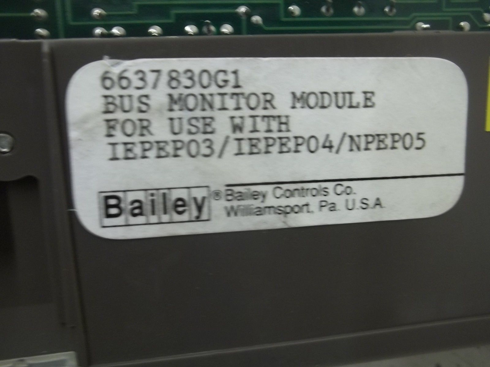 BAILEY 6637830G1 BUS MONITOR MODULE *USED*
