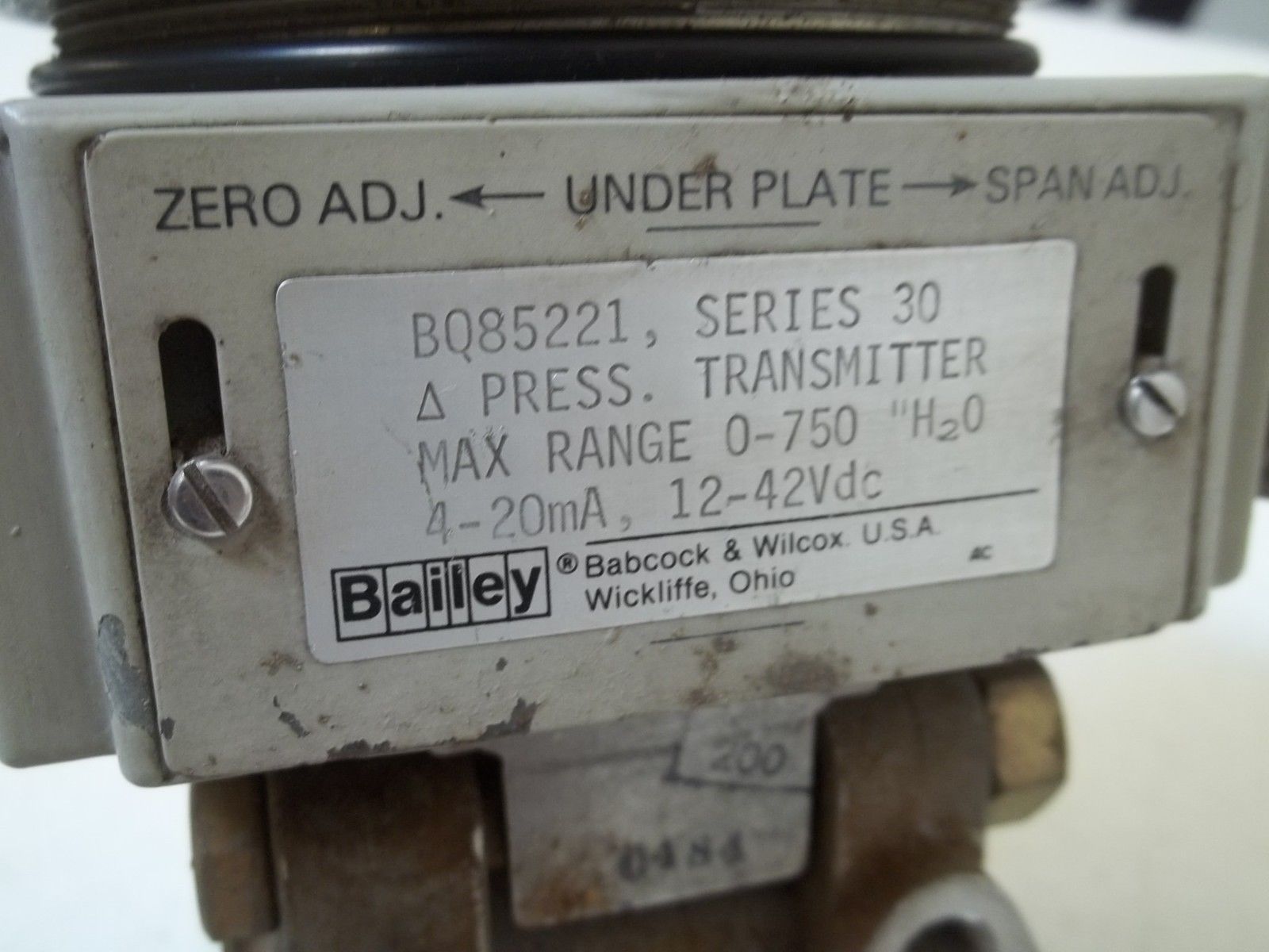 BAILEY BQ85221 SERIES 30 PRESSURE TRANSMITTER UNMP
