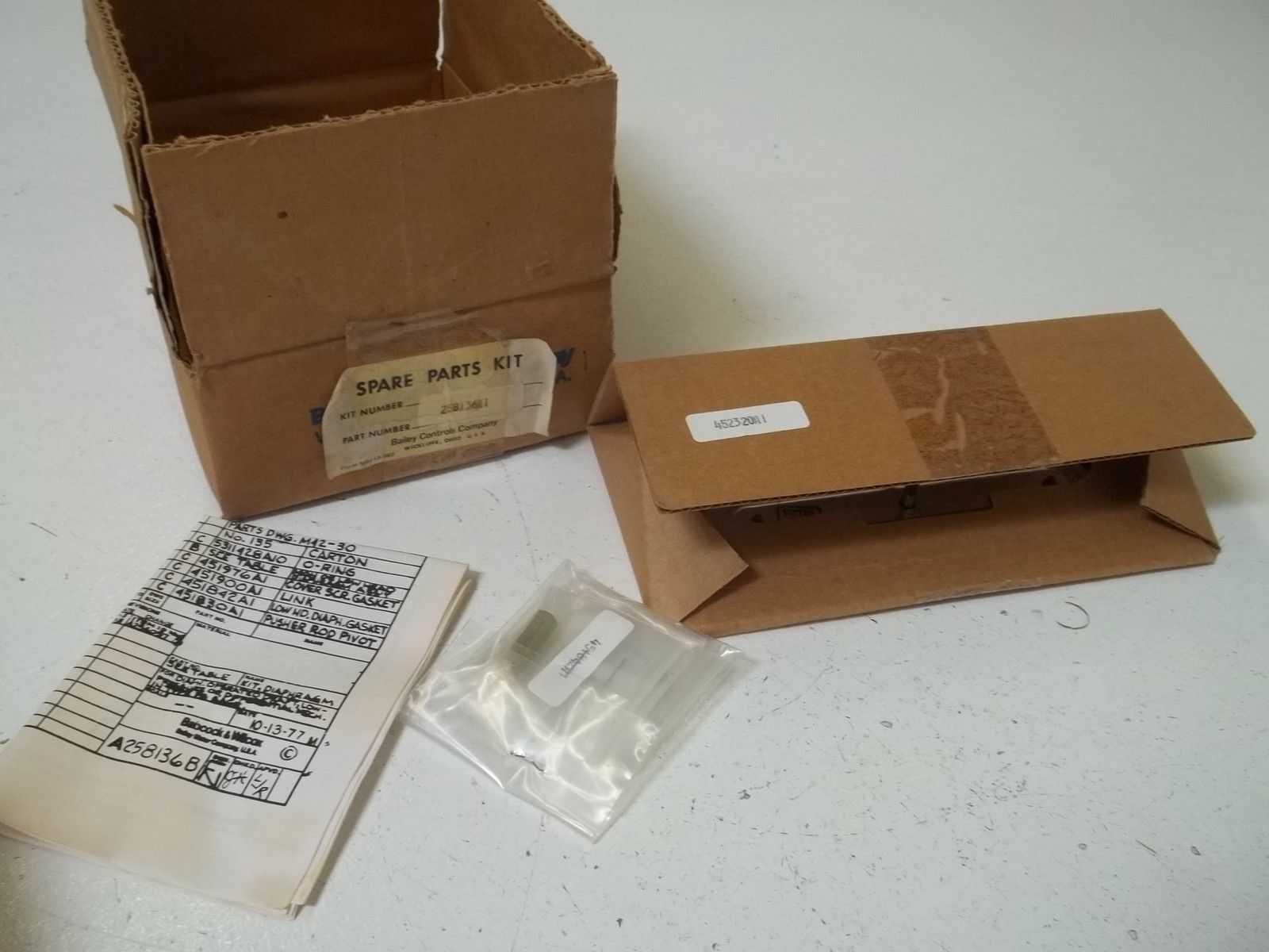 BAILEY CONTROLS 25836A1 SPARE PARTS KIT *NEW IN BOX*