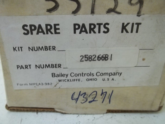 BAILEY CONTROLS COMPANY 258266B1 SPARE PARTS KIT *NEW IN BOX*
