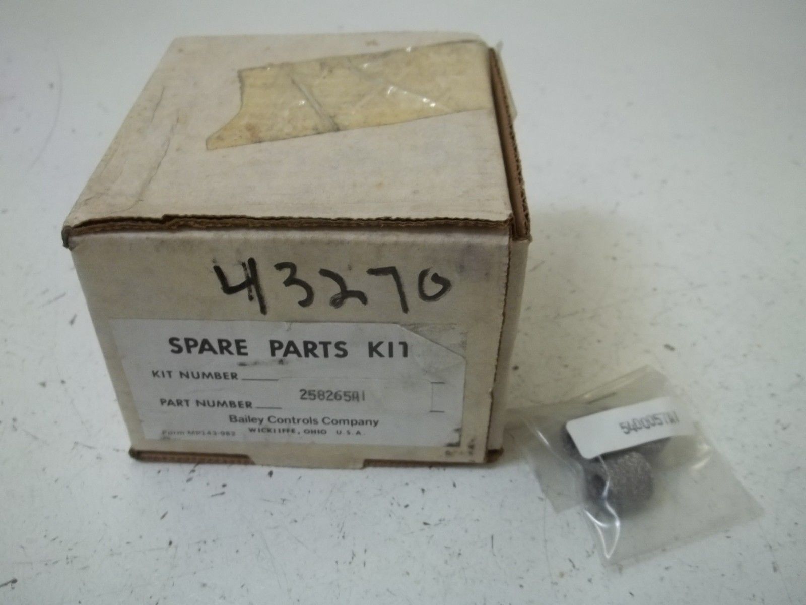 BAILEY CONTROLS COMPANY 258265A1 SPARE PARTS KIT *NEW IN BOX*