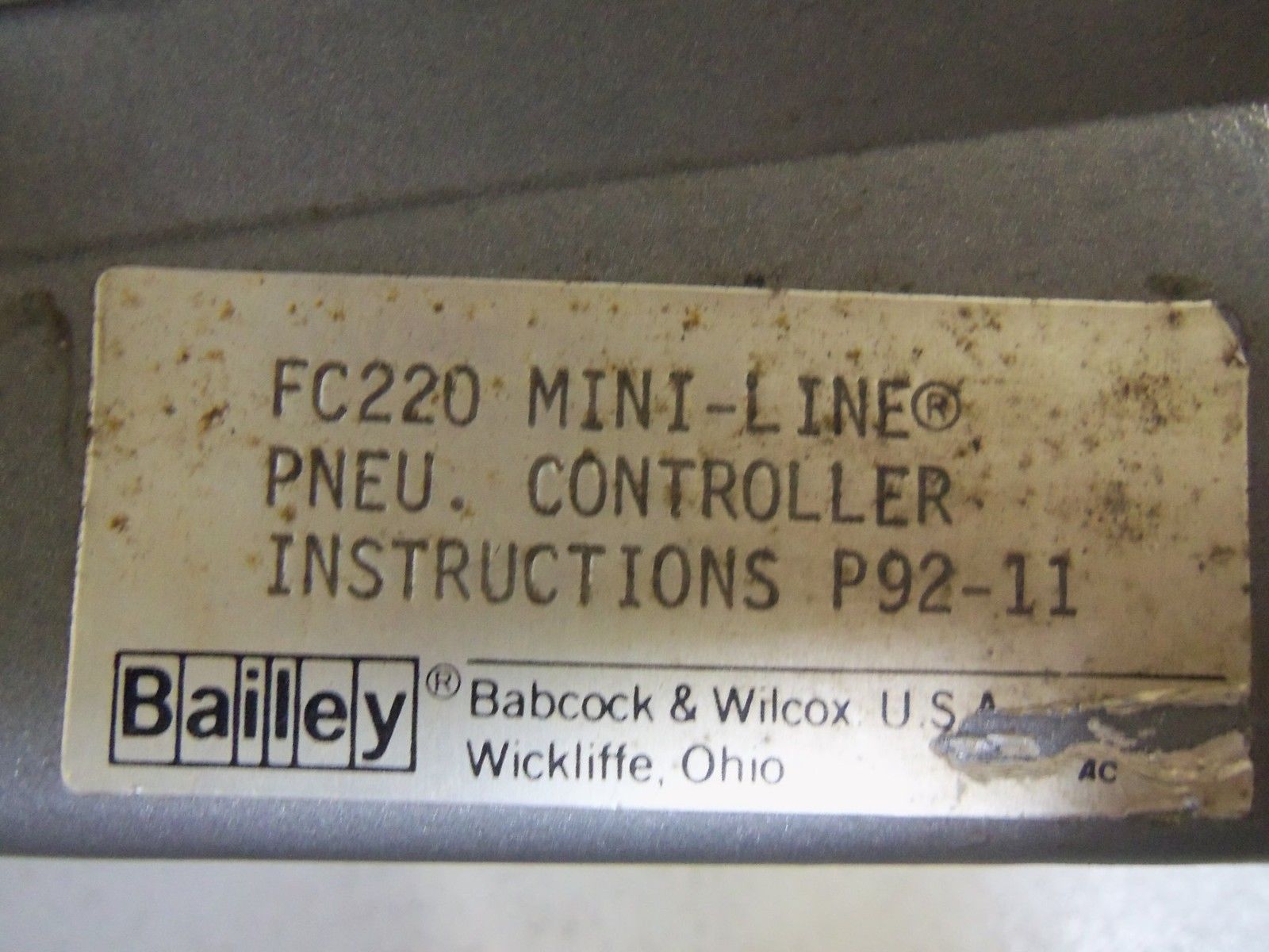 BAILEY FC220 MINI-LINE CONTROLLER UNMP