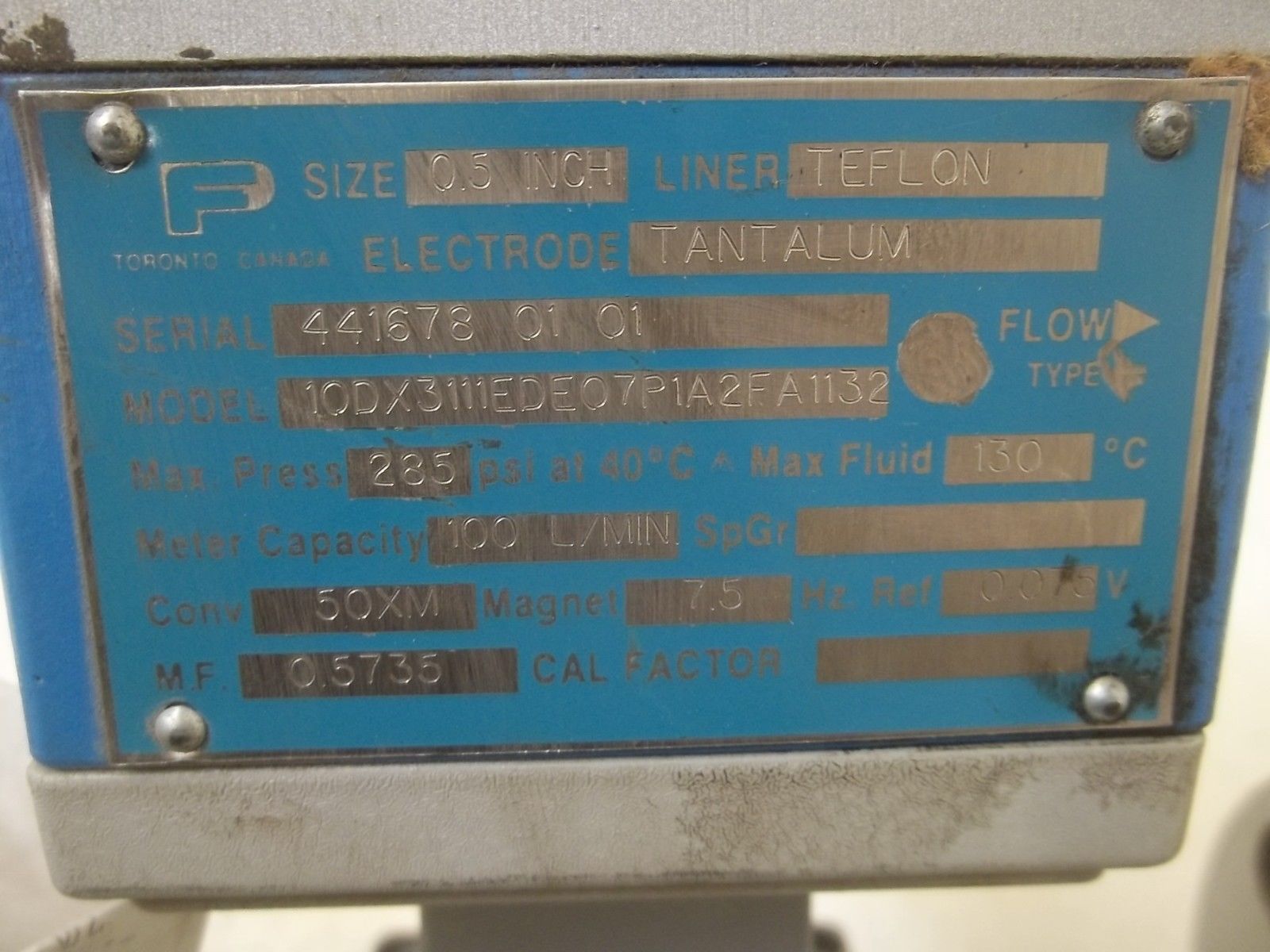 BAILEY FISCHER 10DX3111EDE07P12FA1132 FLOW TUBE UNMP