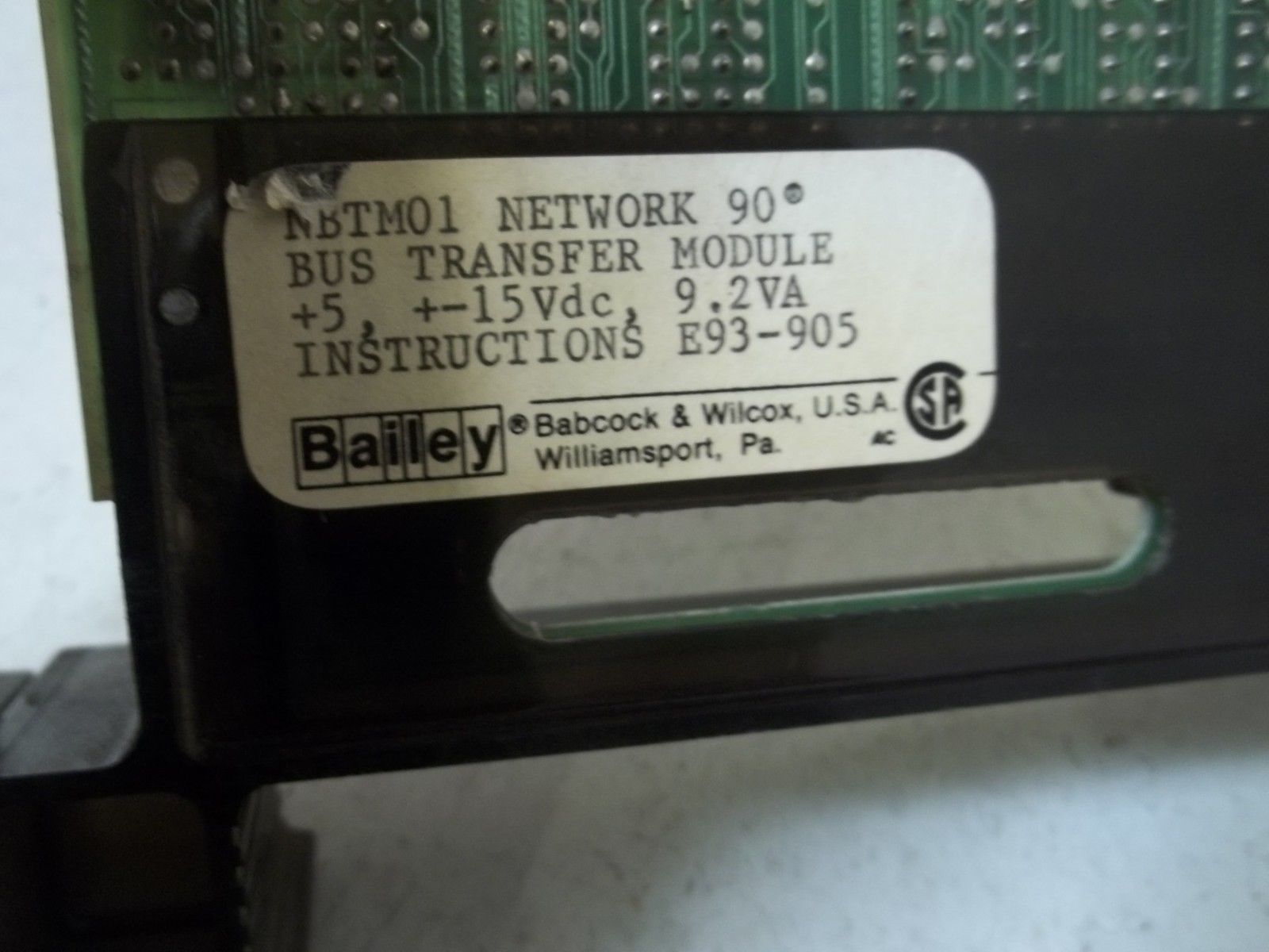 BAILEY NBTM01 CONTROLS BUS TRANSFER MODULE UNMP