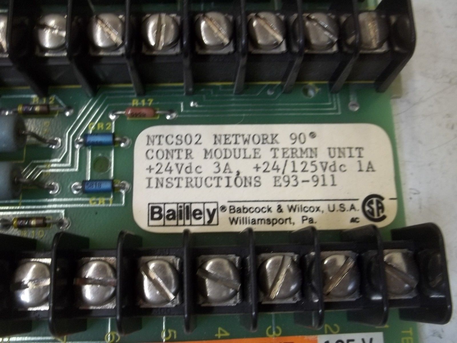 BAILEY NTCS02 CONTROL MODULE TERMINAL UNIT UNMP