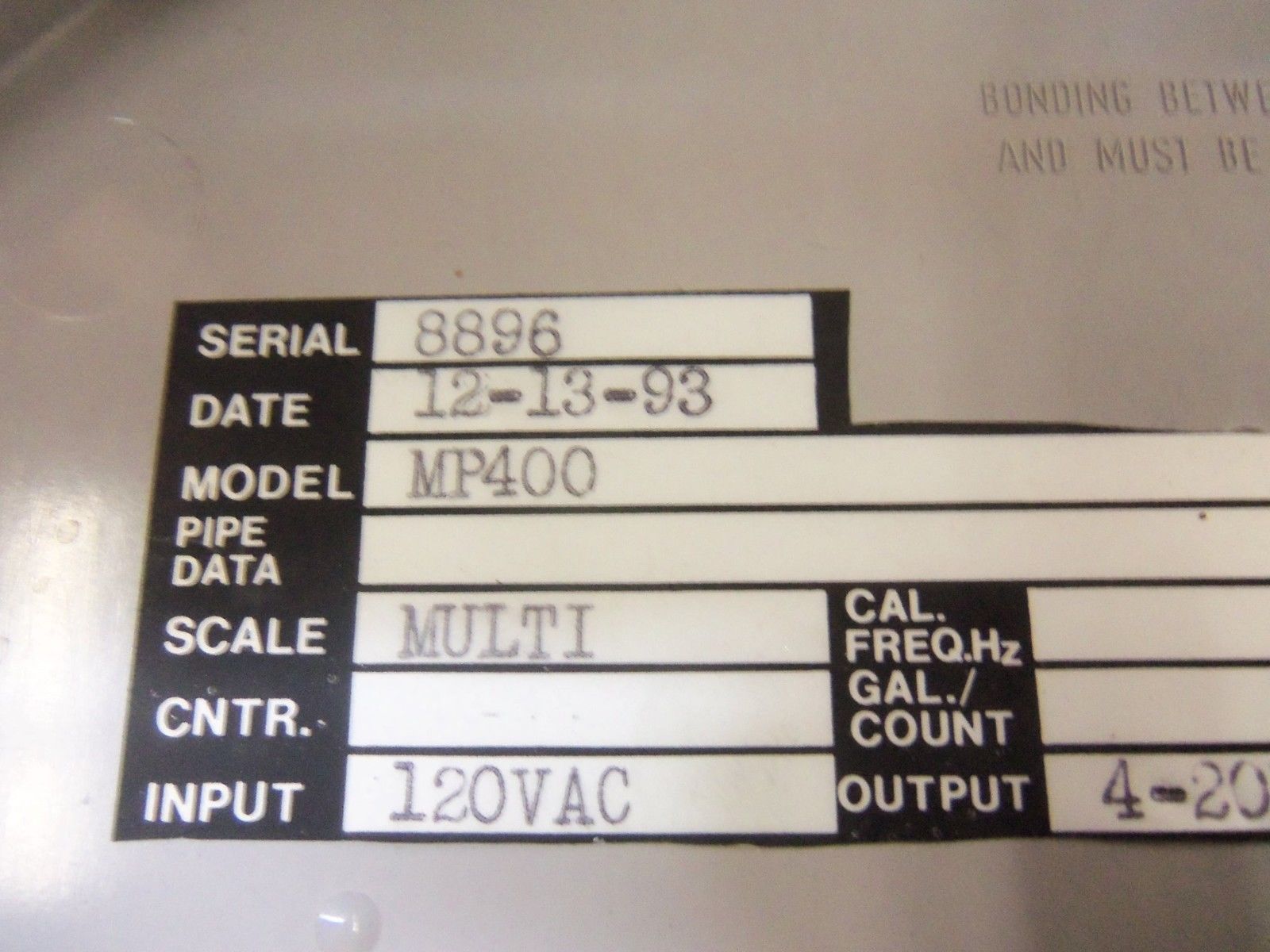 BAIRD CONTROLS MP400 MAG PROBE CONTROLLER NSMP