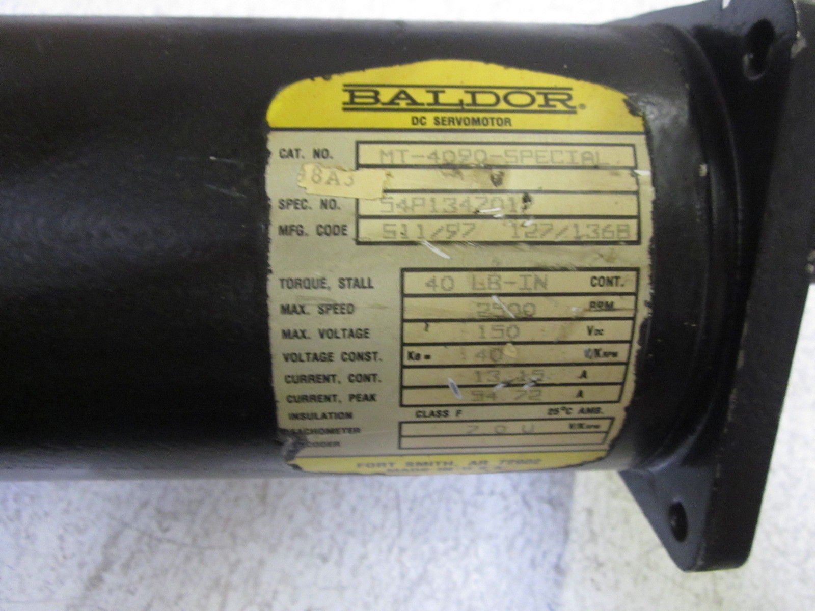 BALDOR MT-4090-SPECIAL 150V SERVO MOTOR UNMP