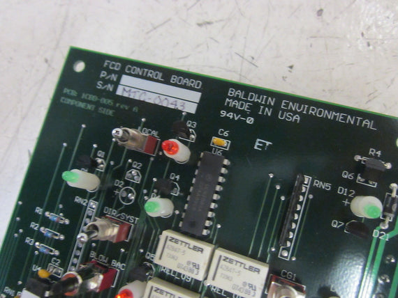 BALDWIN ENVIROMENTAL MTC-0043 FCD CONTROL BOARD *USED*