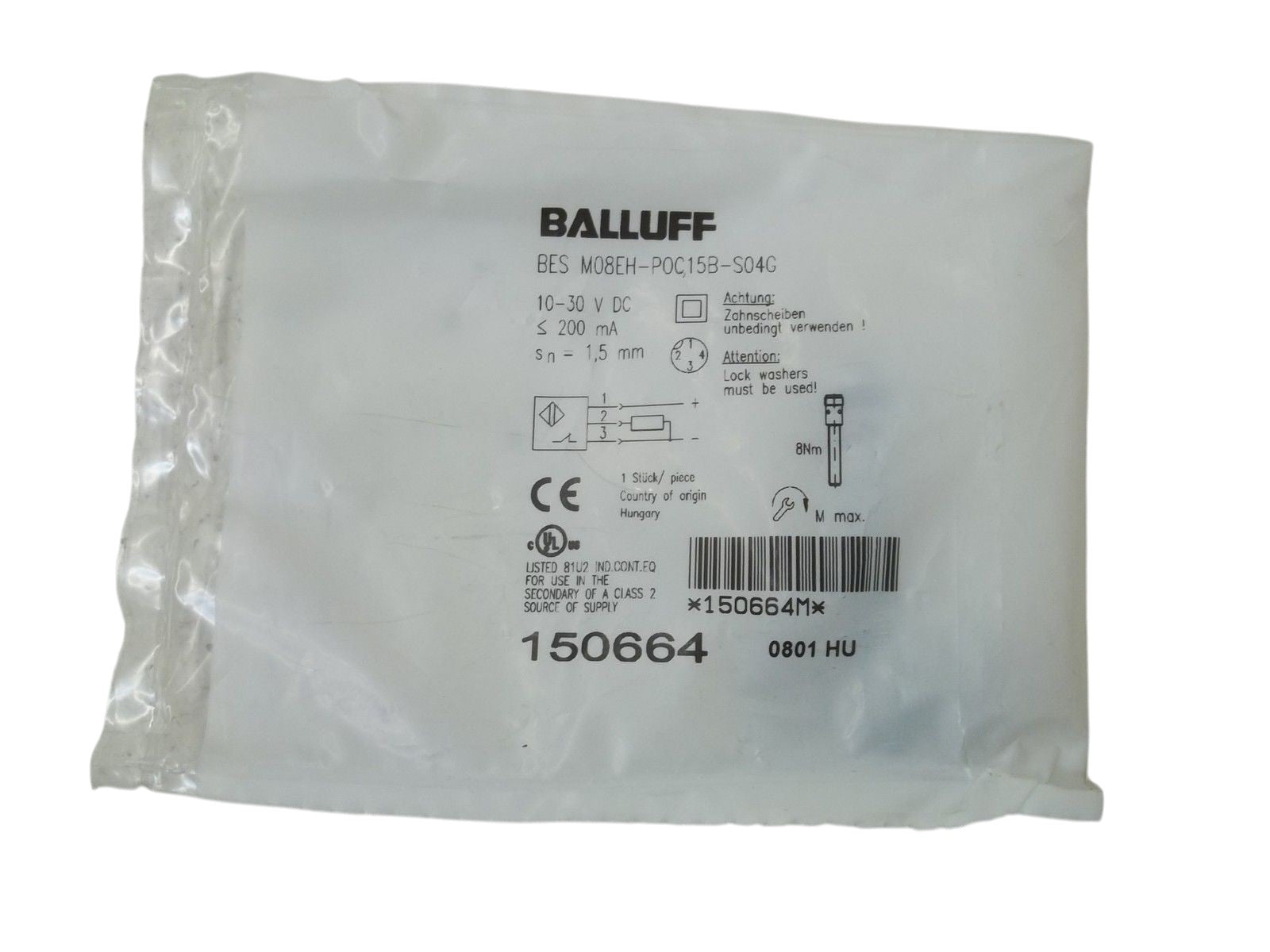 BALLUFF BESM08EH-P0C15B-S04G PROXIMITY SENSOR NSMP