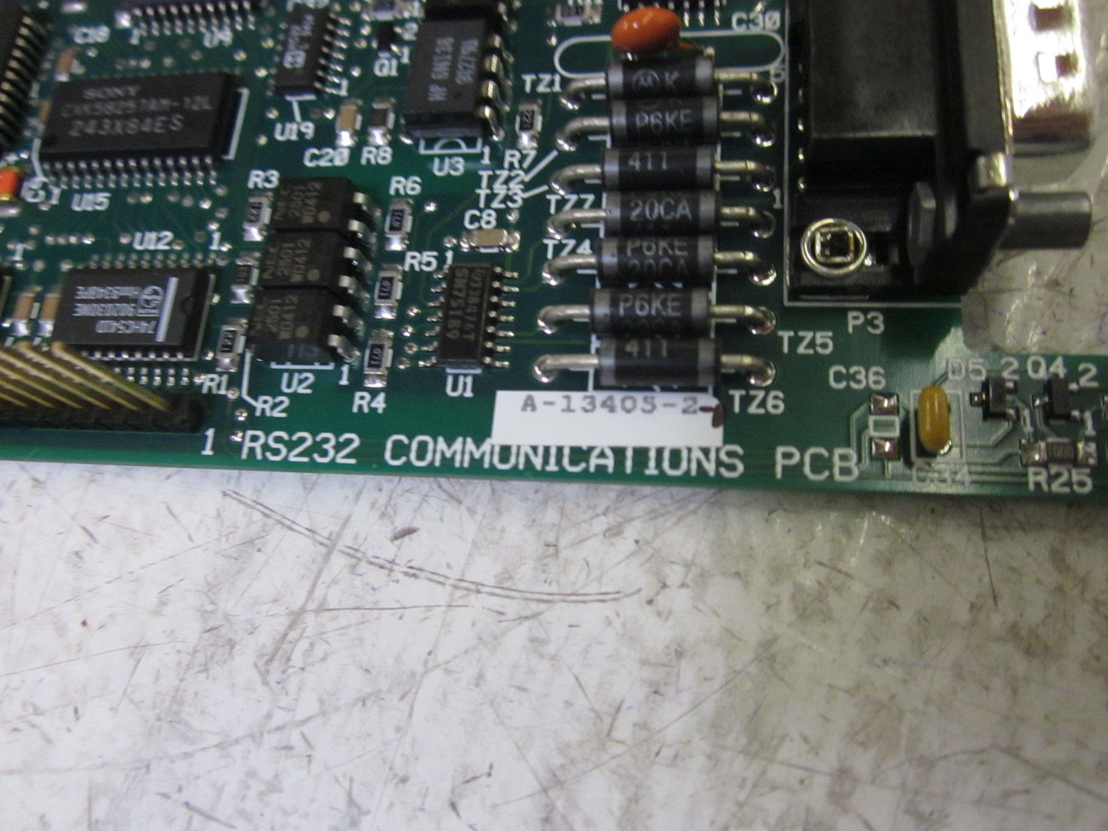 BARBER-COLMAN A-6005  RS232 COMMUNICATION PCB BOARD UNMP