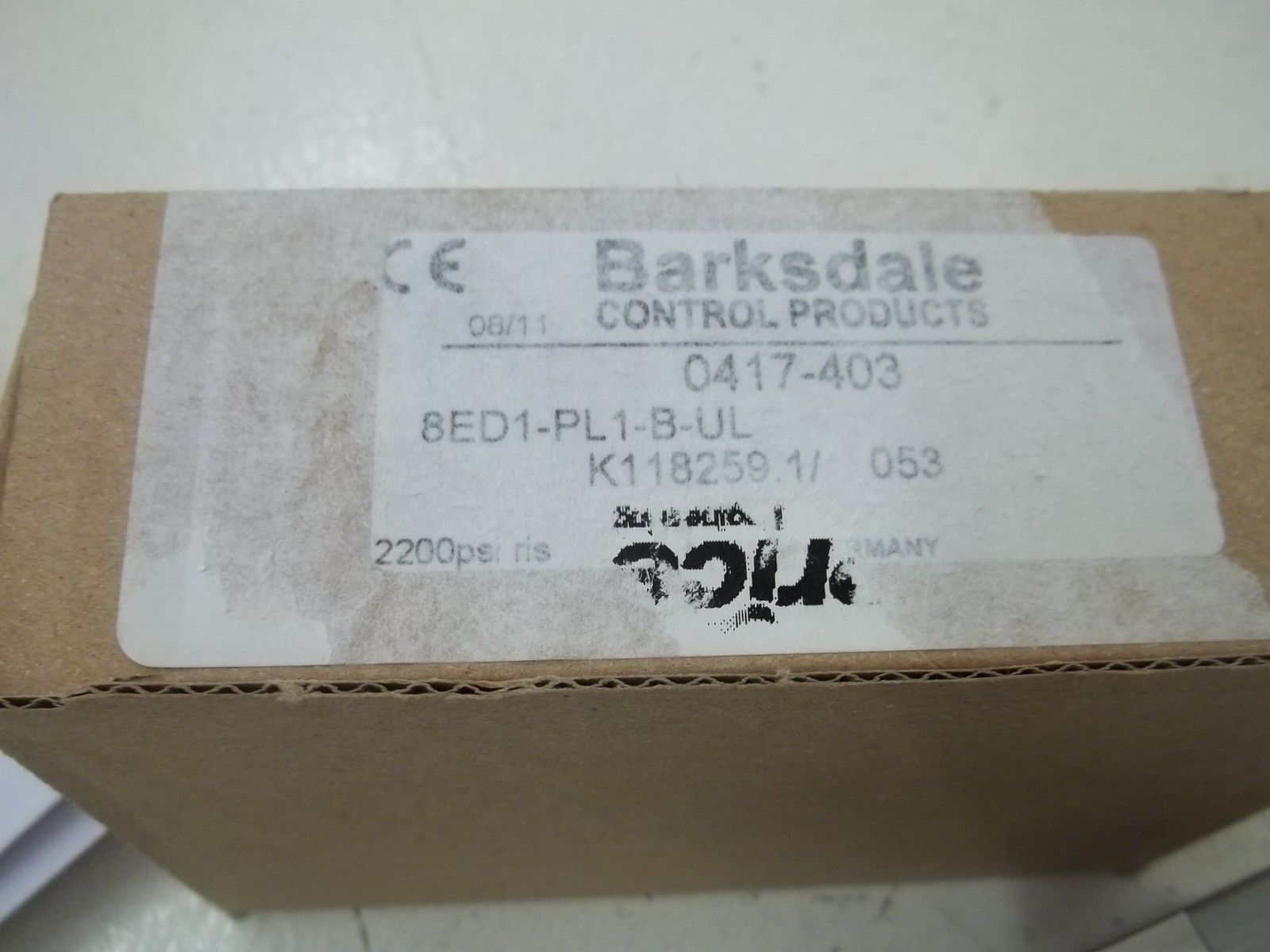 BARKDALE 8ED1-PL1-B-UL 0417-403 250V 2.0A 8700PSI NSMP