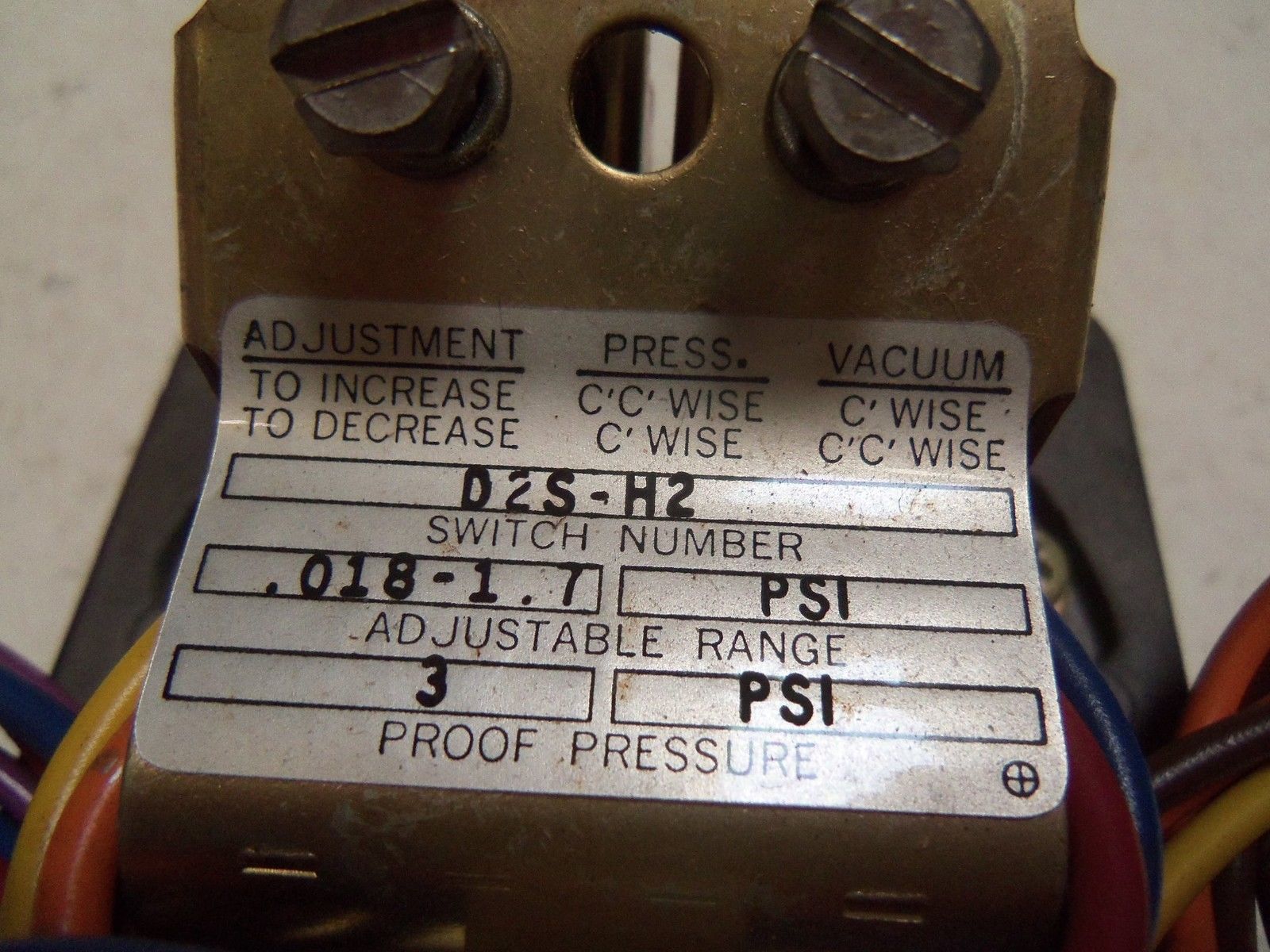 BARKSDALE D2S-H2 PESSURE SWITCH UNMP
