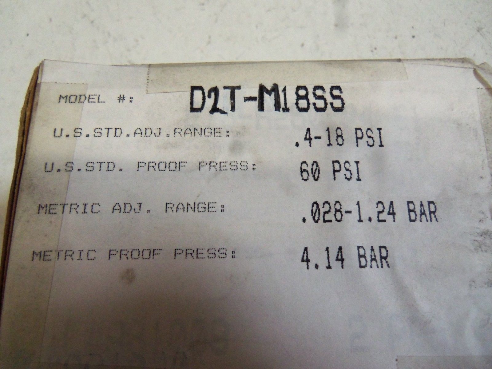 BARKSDALE D2T-M18SS SWITCH UNMP