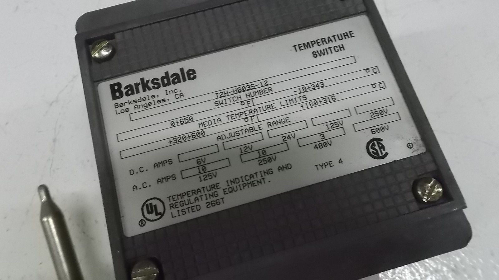 BARKSDALE T2H-H603S-12 NSNP