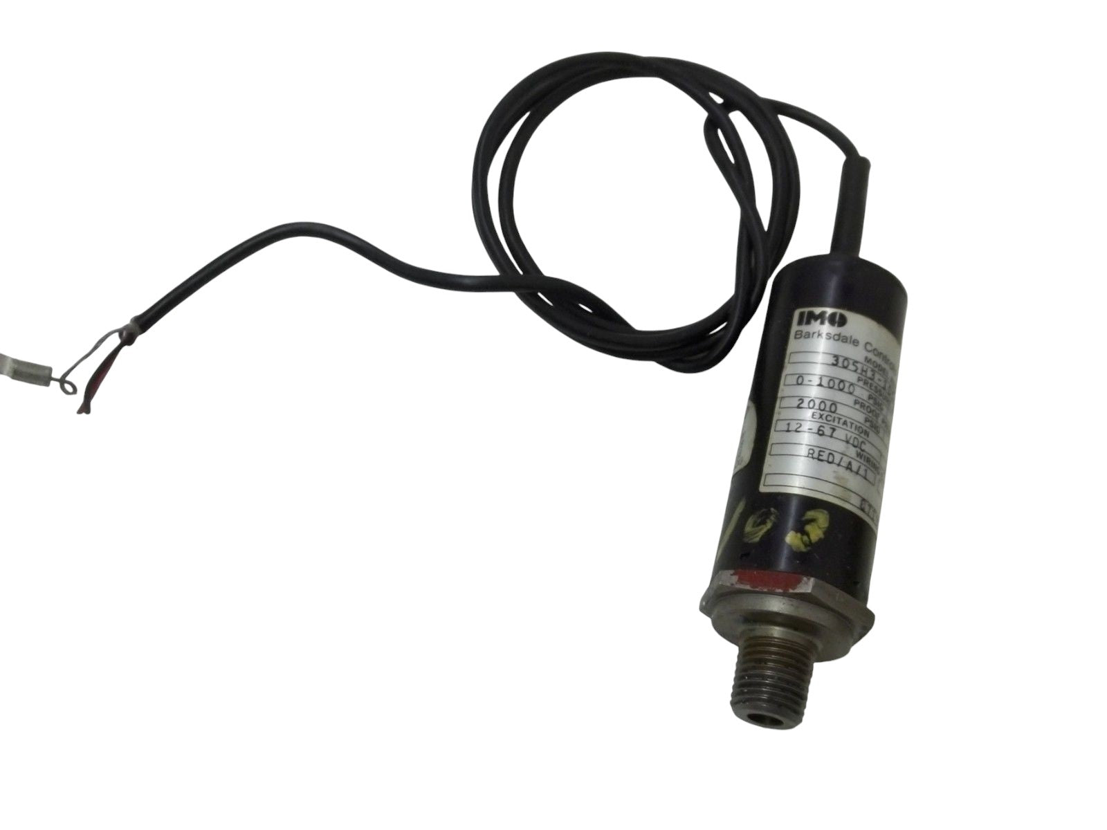 BARSKDALE 305H3-10CG11-L PRESSURE TRANSDUCER 0-1000PSI (AS PICTURED)UNMP