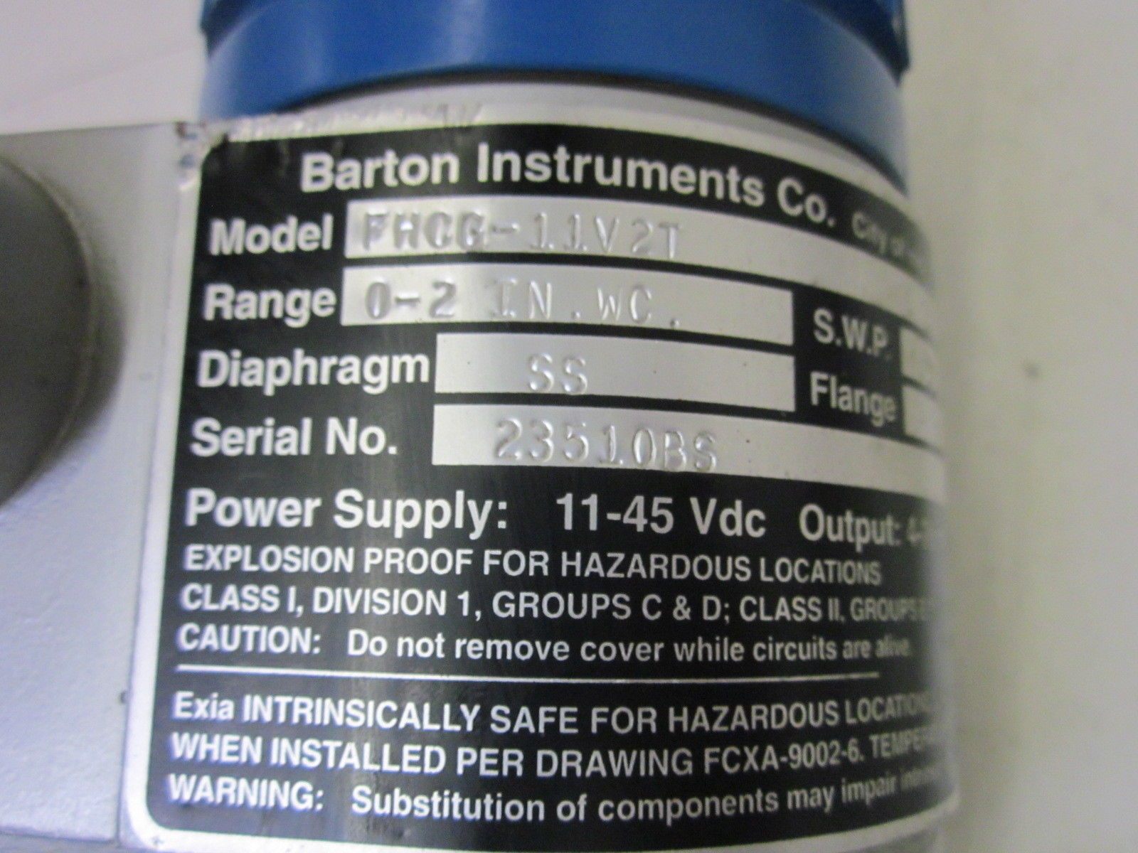 BARTON INSTRUMENTS CO. FHCG-11V2T UNMP