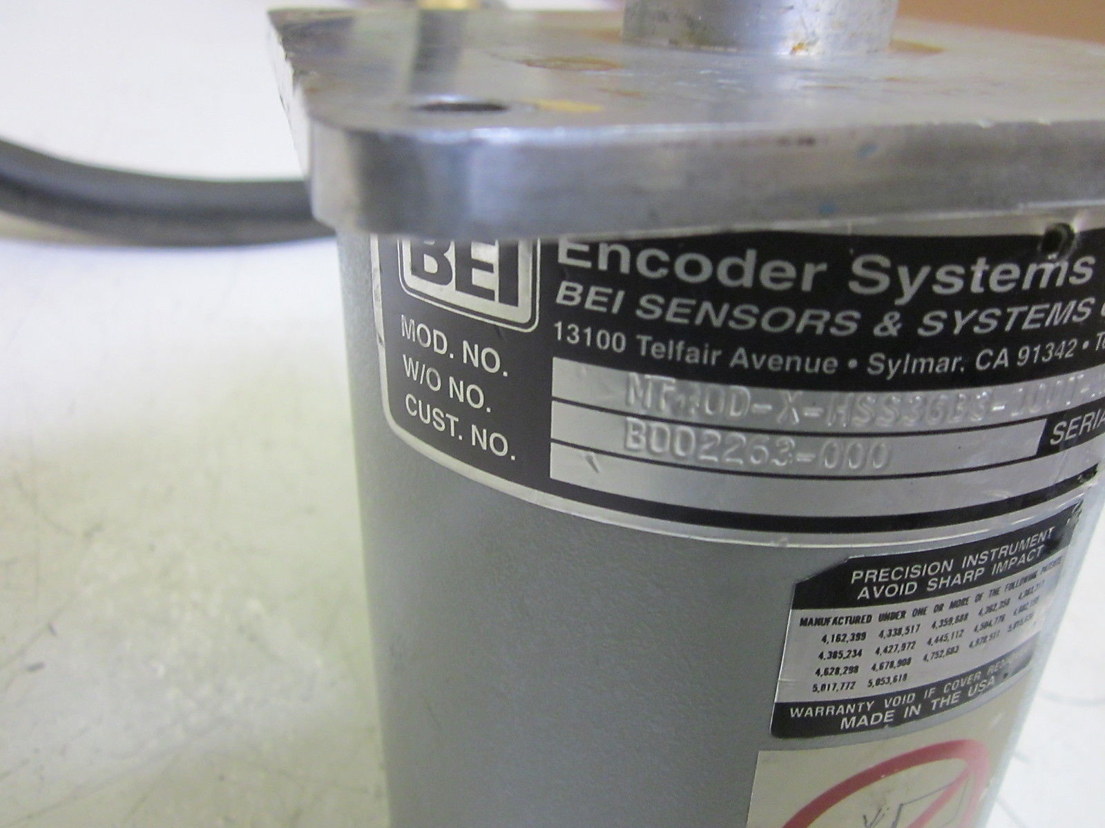 BEI ENCODER MT40D-X-HSS36B3-100T-XD9-CR-S-C22-S-24 UNMP