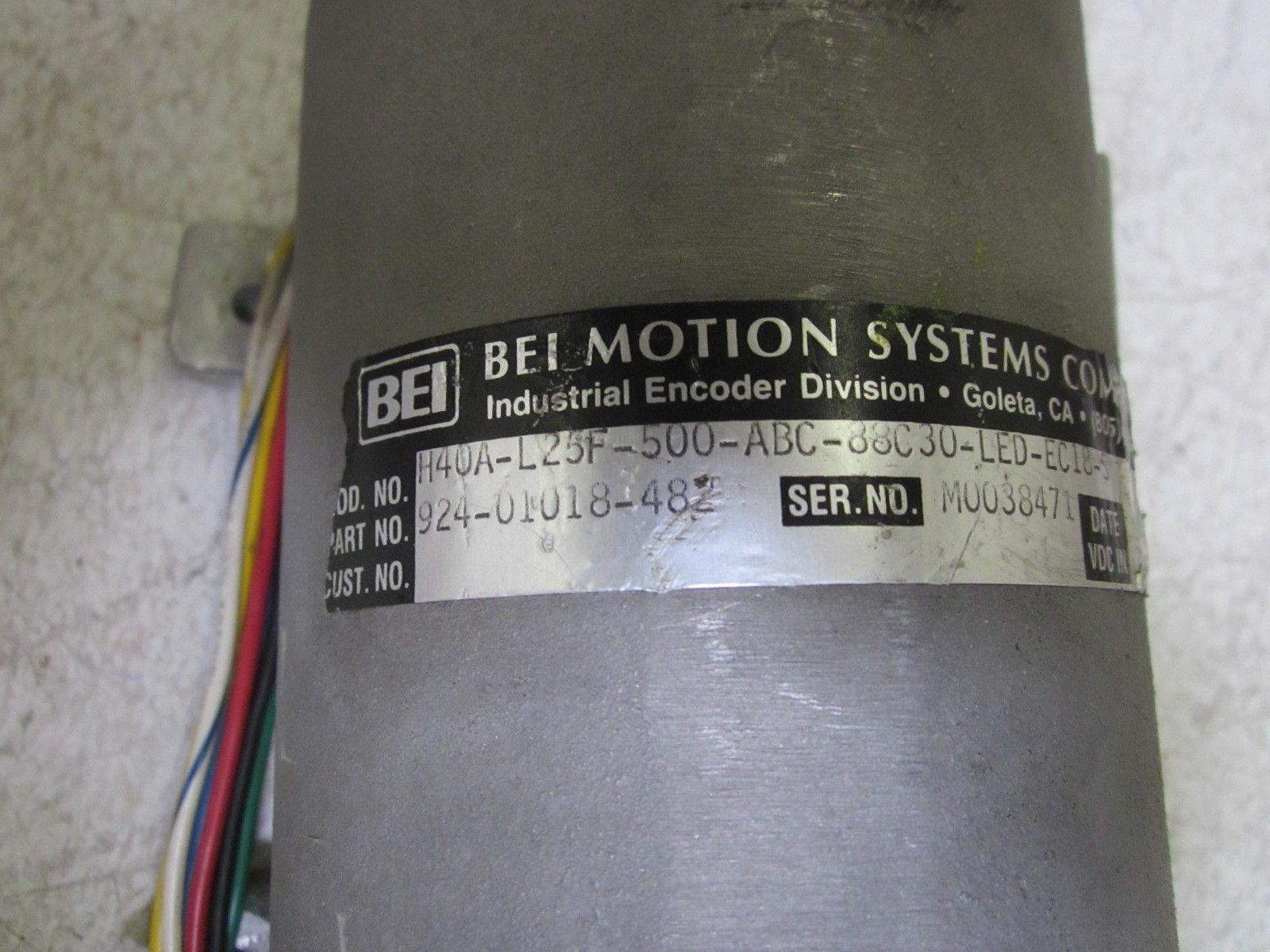BEI MOTION SYSTEMS CO. 924-01018-482 UNMP
