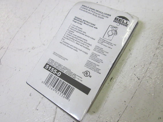 BELL 51550 SINGLE-GANG DEVICE COVER *NEW NO BOX*