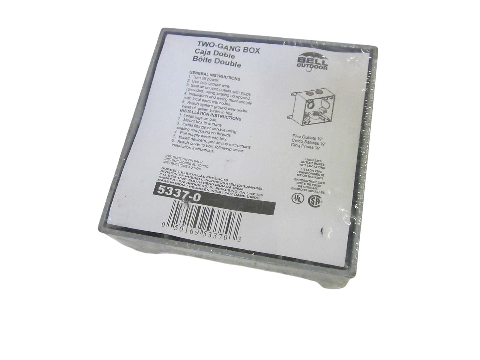 BELL 5337-0 TWO GANG BOX  NSMP